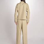 camicia in canvas G011-0212-1186 KAKI CHIARO n21 