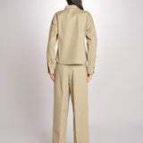 camicia in canvas G011-0212-1186 KAKI CHIARO n21 