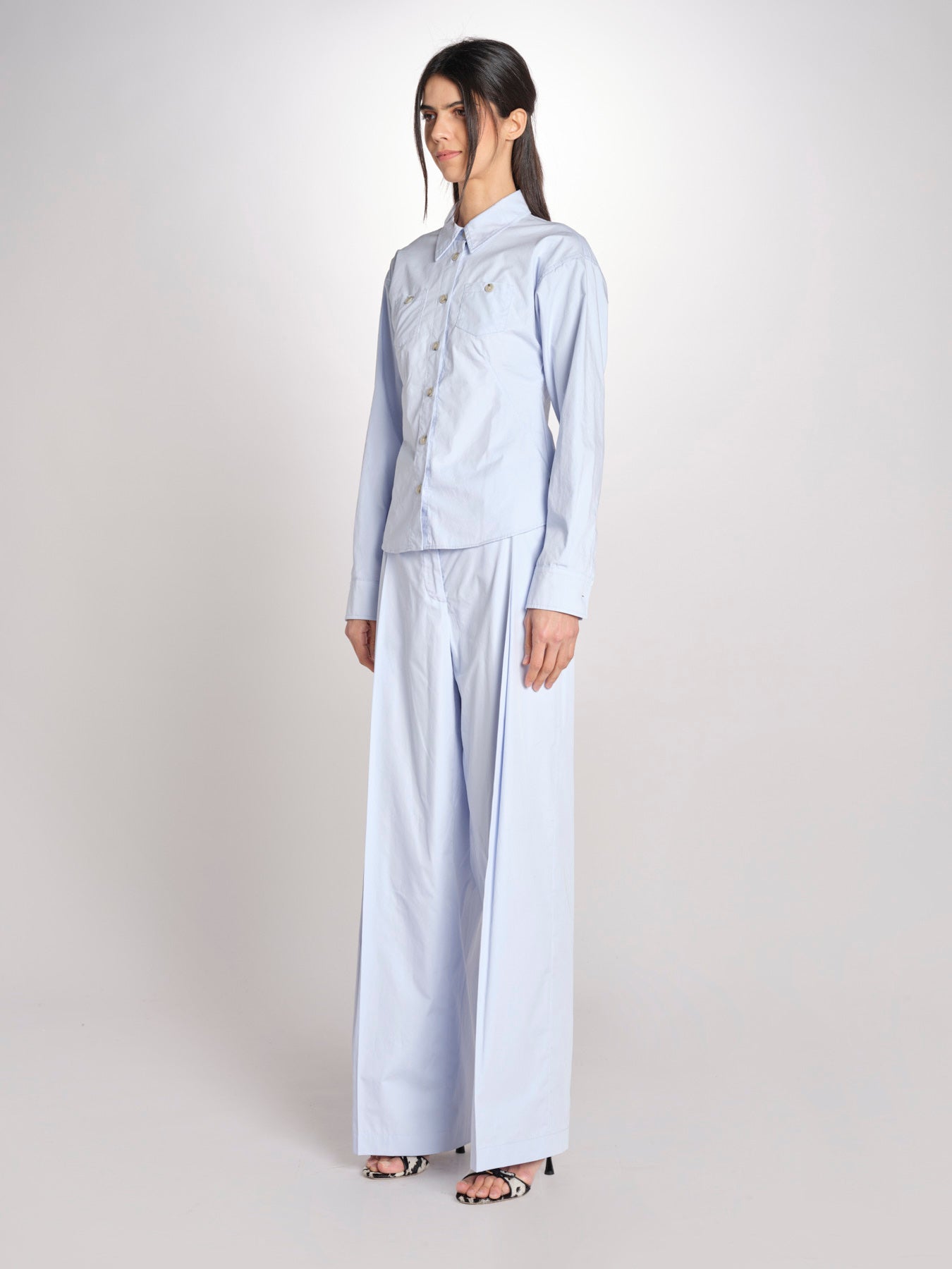 camicia uomo in popeline G012-0187-6311 CELESTE n21 