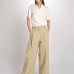 camicia m/c con rouches G061-5111-1108 ECRU n21 