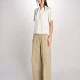 camicia m/c con rouches G061-5111-1108 ECRU n21 