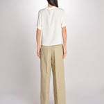 camicia m/c con rouches G061-5111-1108 ECRU n21 