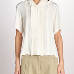camicia m/c con rouches G061-5111-1108 ECRU n21 
