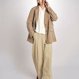 camicia m/c con rouches G061-5111-1108 ECRU n21 