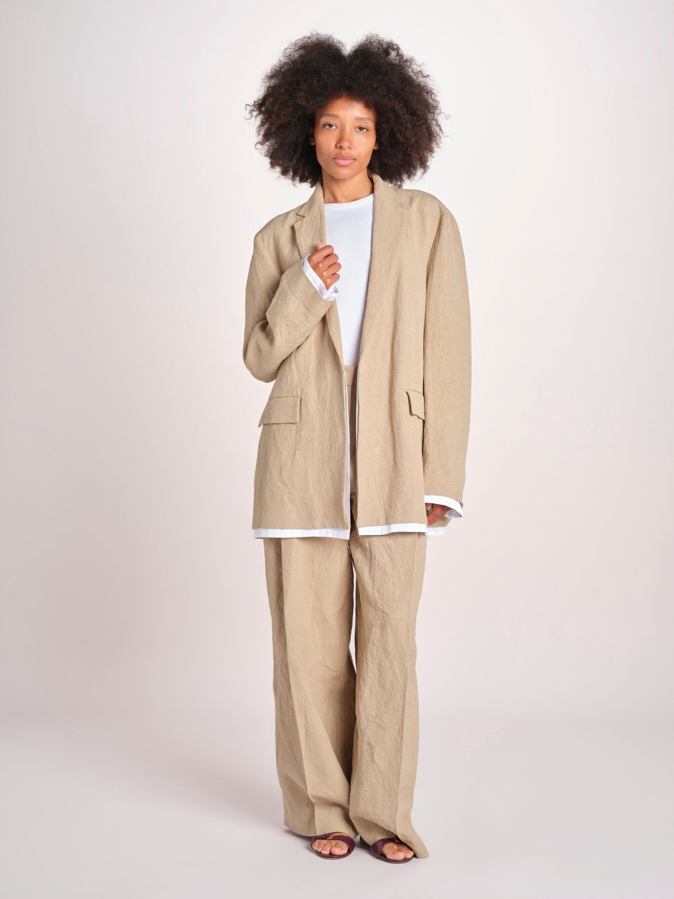 blazer over in lino L061-3640-1231 NOCCIOLA n21 