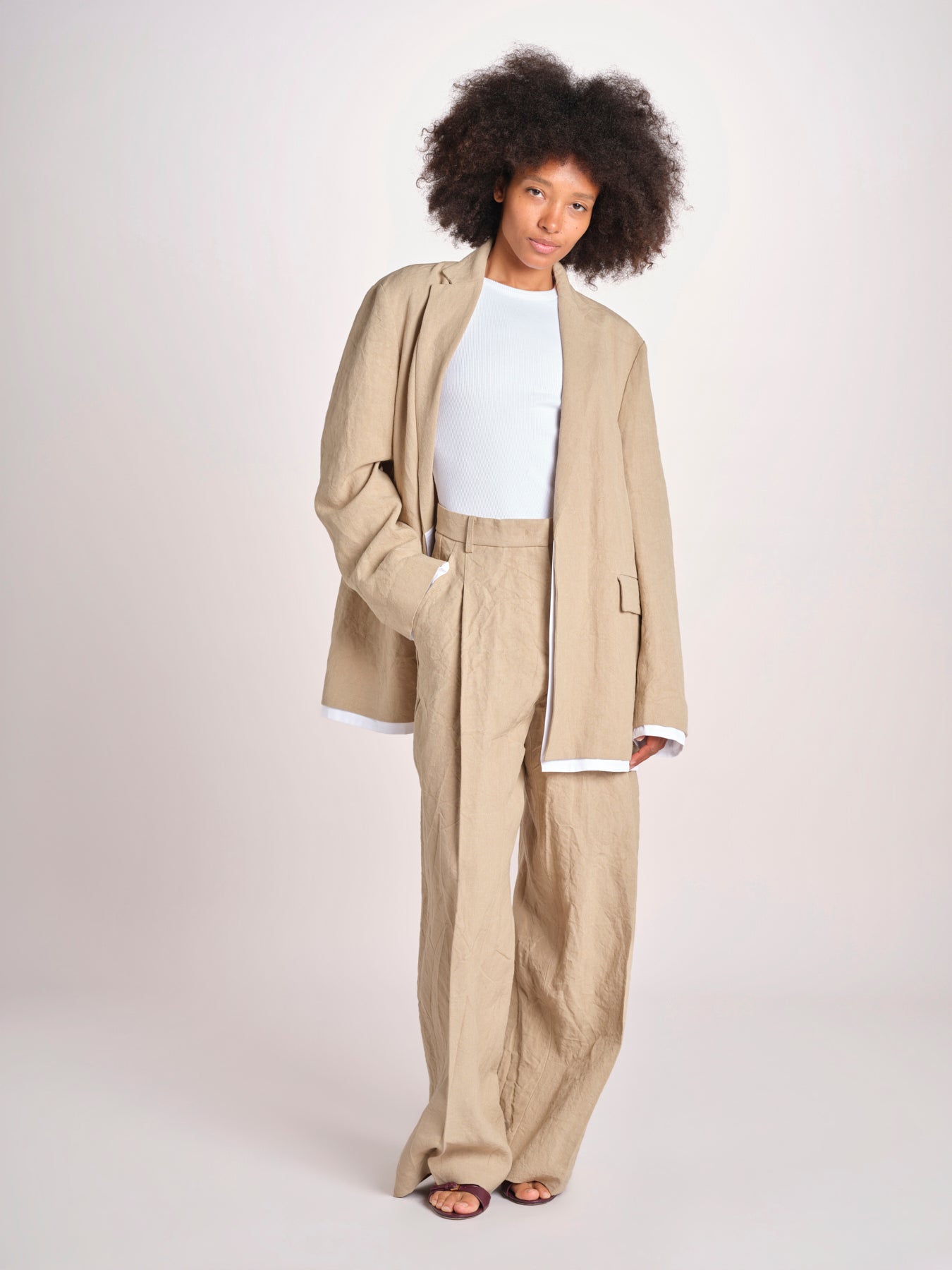 blazer over in lino L061-3640-1231 NOCCIOLA n21 