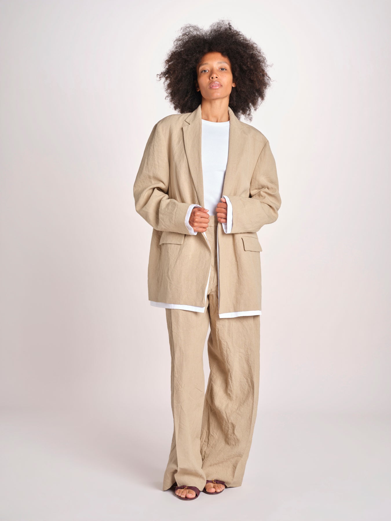 blazer over in lino L061-3640-1231 NOCCIOLA n21 