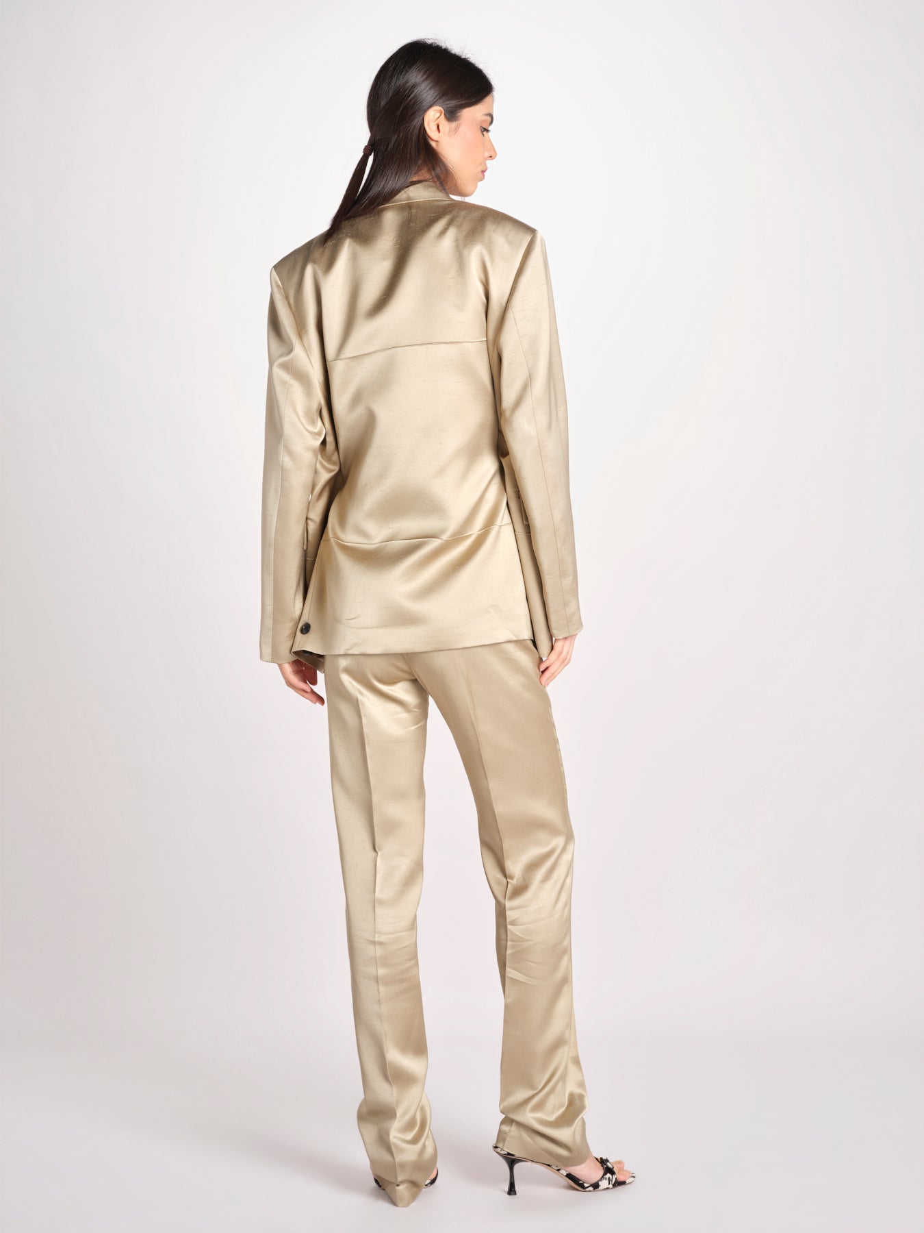 blazer in shantung L062-5980-1186 KAKI CHIARO n21 