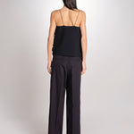 Top con piume laserate T011-5336-9000 NERO n21 