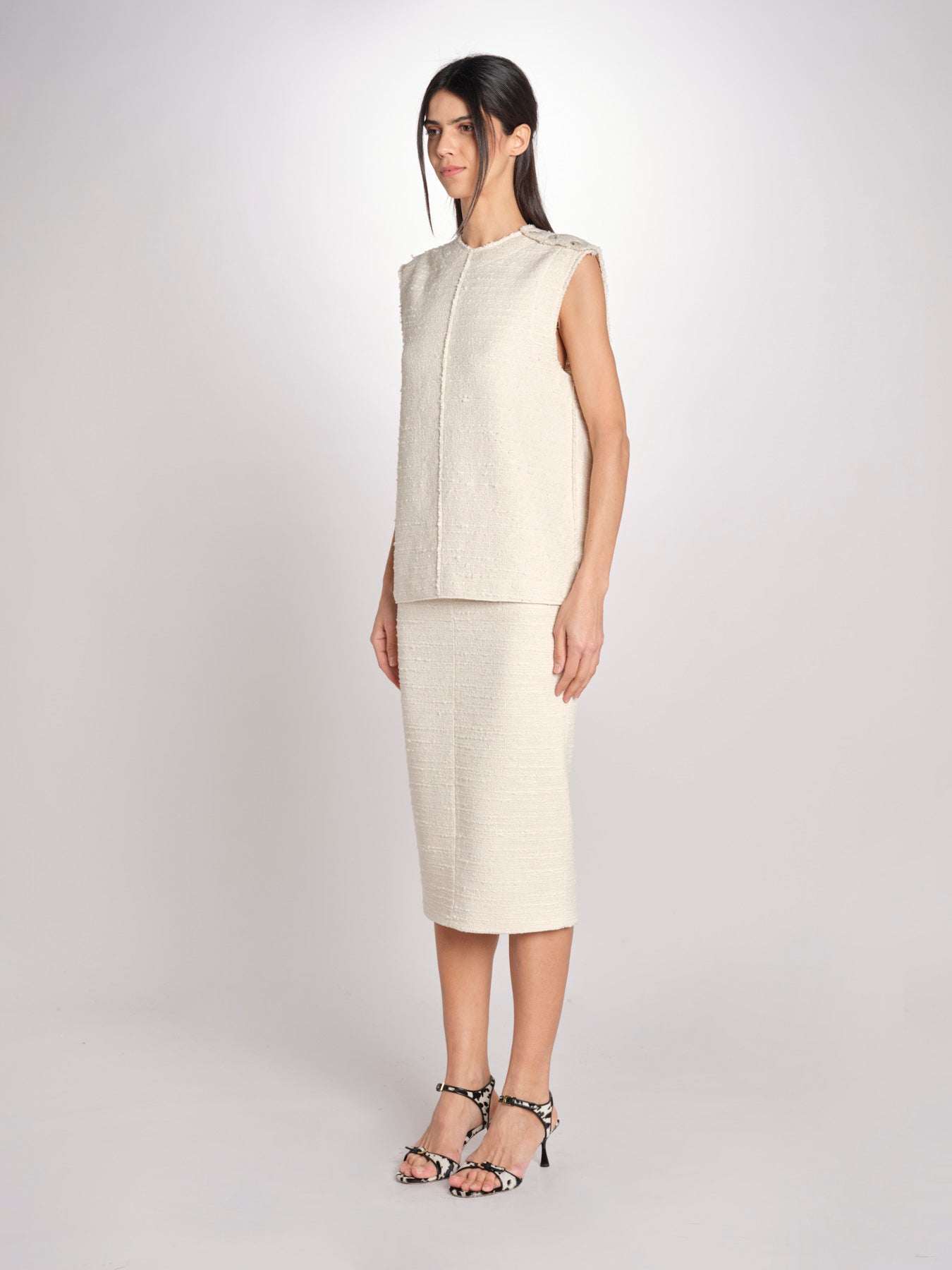 Top in bouclé T021-0248-1115 CREMA n21 