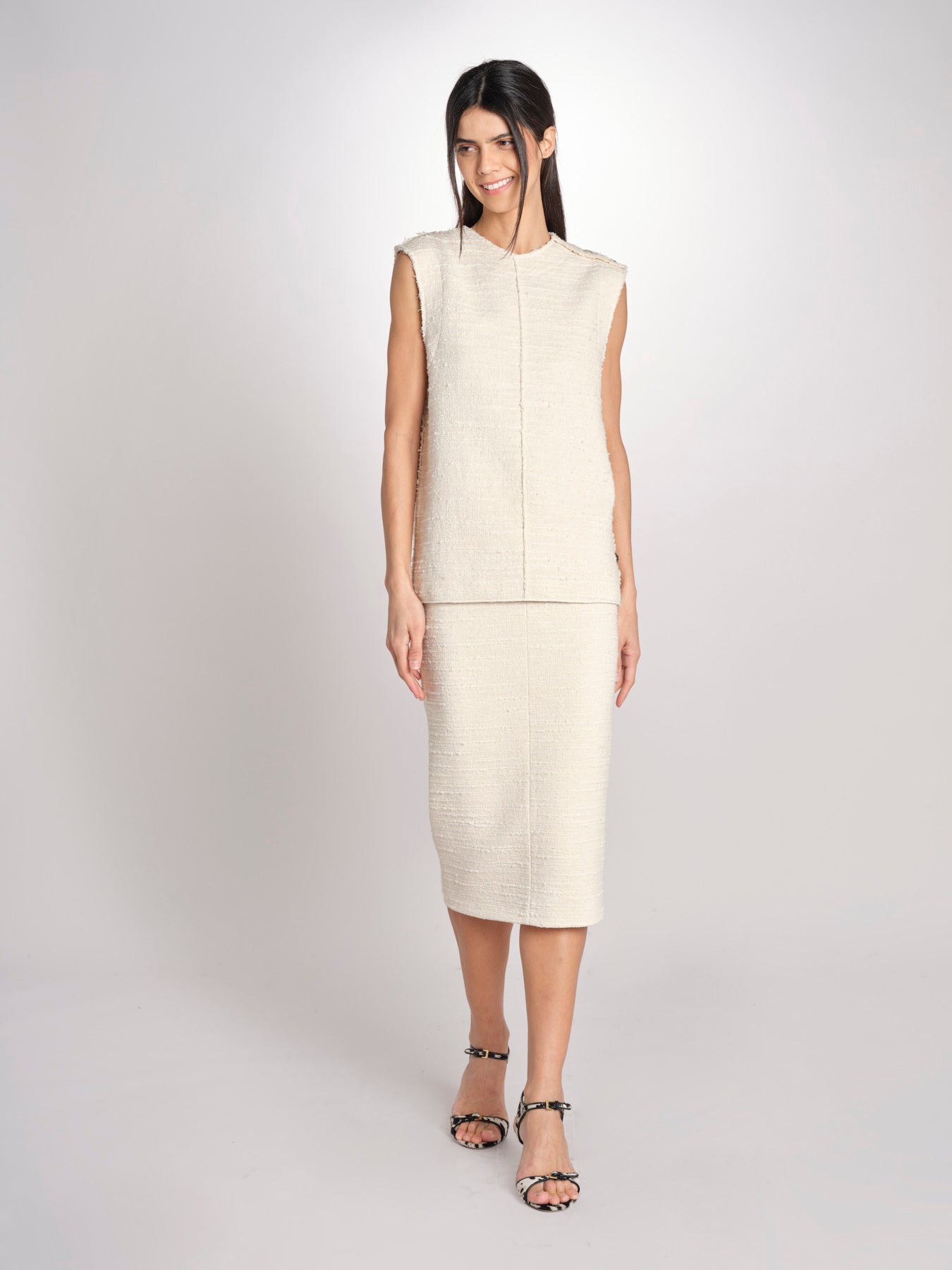 Top in bouclé T021-0248-1115 CREMA n21 