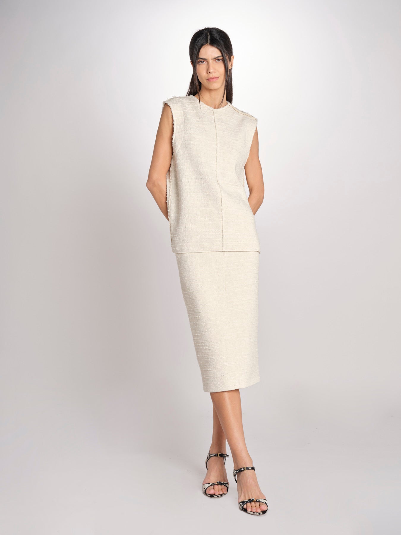 Top in bouclé T021-0248-1115 CREMA n21 
