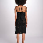 abito lungo in crochet 2610 BLACK nima 