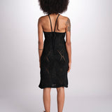 abito lungo in crochet 2610 BLACK nima 