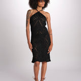 abito lungo in crochet 2610 BLACK nima 