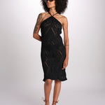 abito lungo in crochet 2610 BLACK nima 