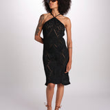 abito lungo in crochet 2610 BLACK nima 