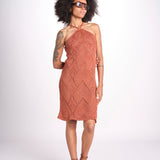 abito lungo in crochet 2610 BRONZE nima 