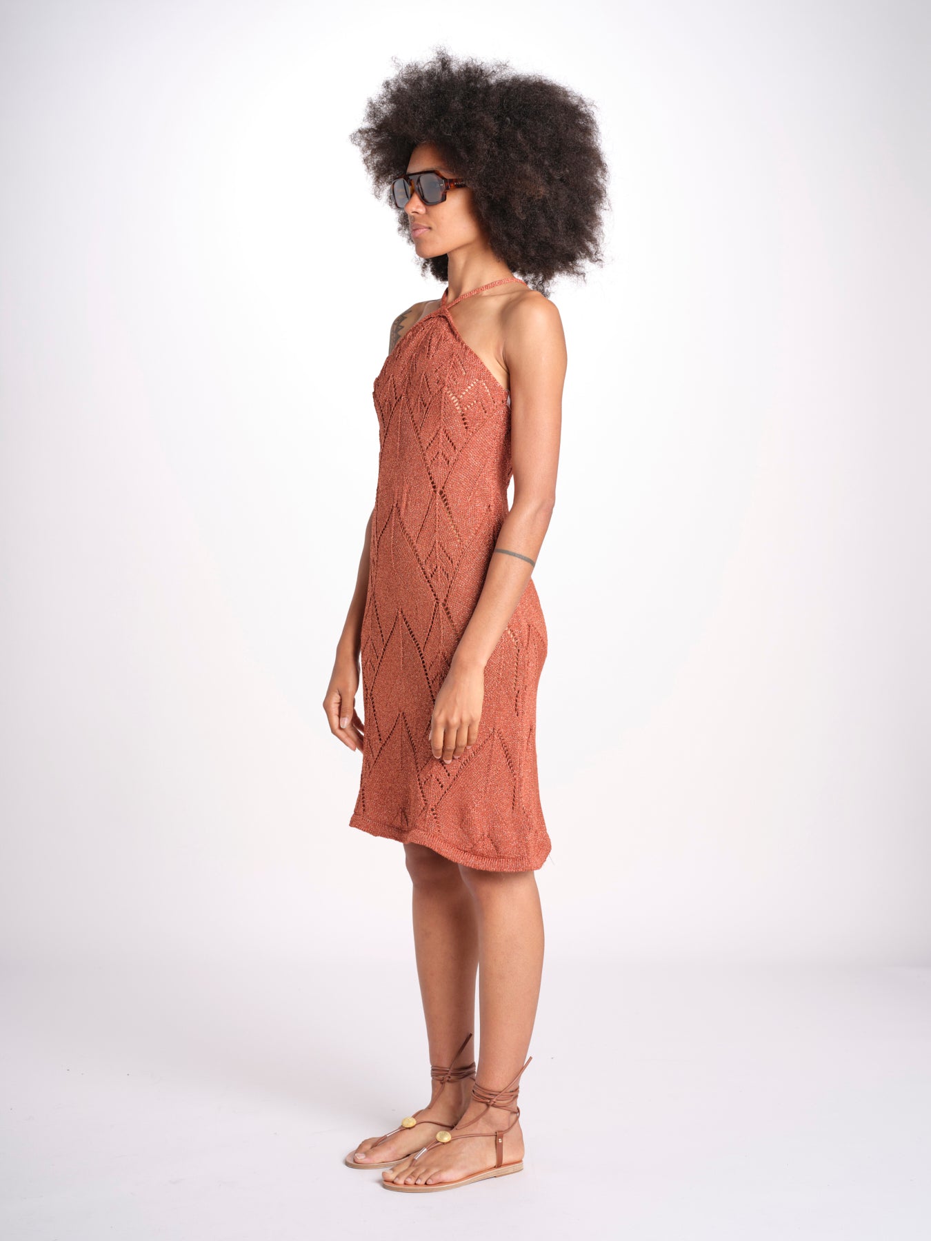 abito lungo in crochet 2610 BRONZE nima 
