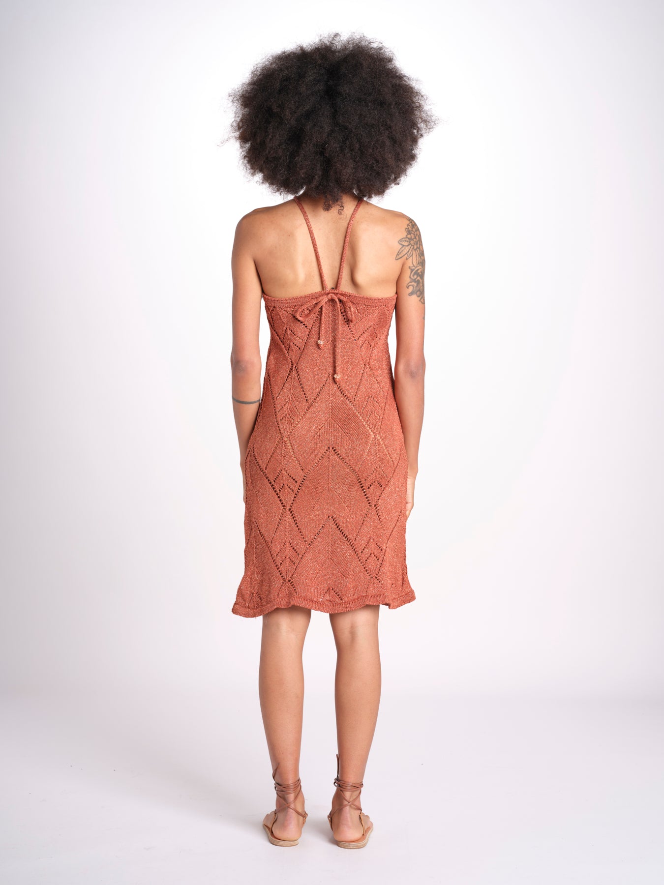 abito lungo in crochet 2610 BRONZE nima 