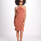abito lungo in crochet 2610 BRONZE nima 