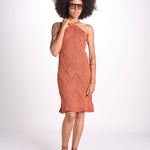 abito lungo in crochet 2610 BRONZE nima 