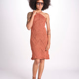 abito lungo in crochet 2610 BRONZE nima 