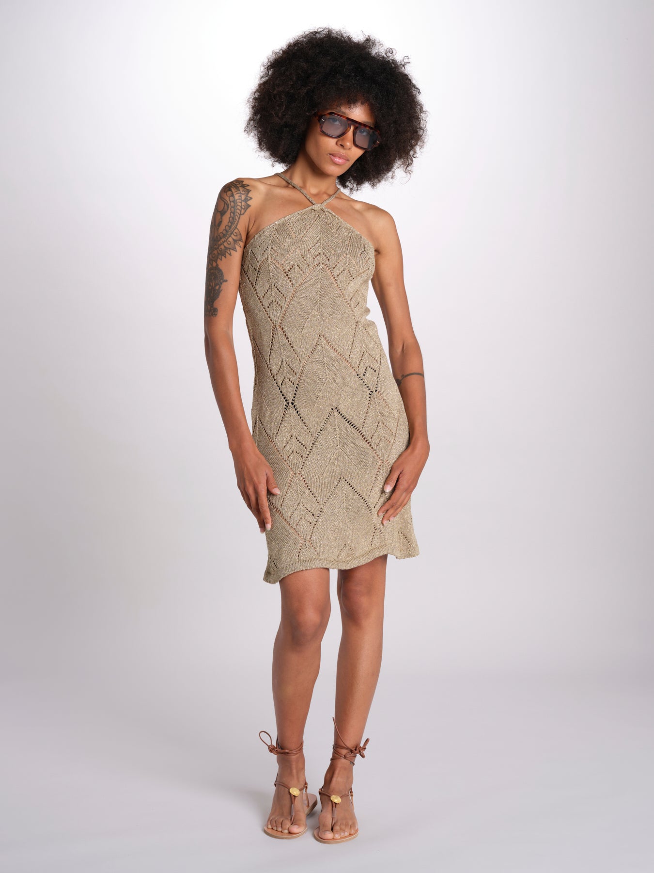 abito lungo in crochet 2610 GOLD nima 