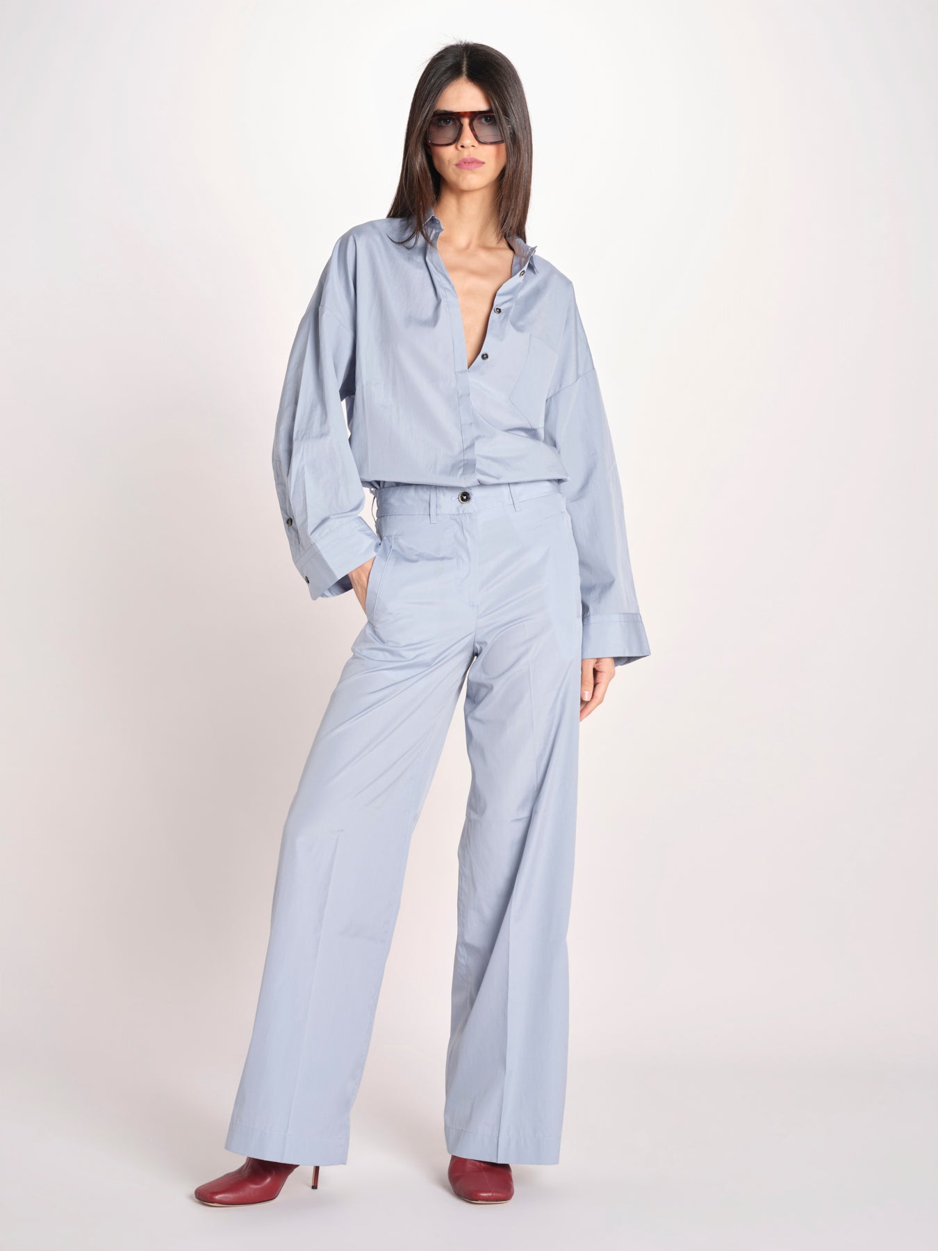 camicia maschile in popeline AMANDA AMD20 CELESTE nine in the morning 