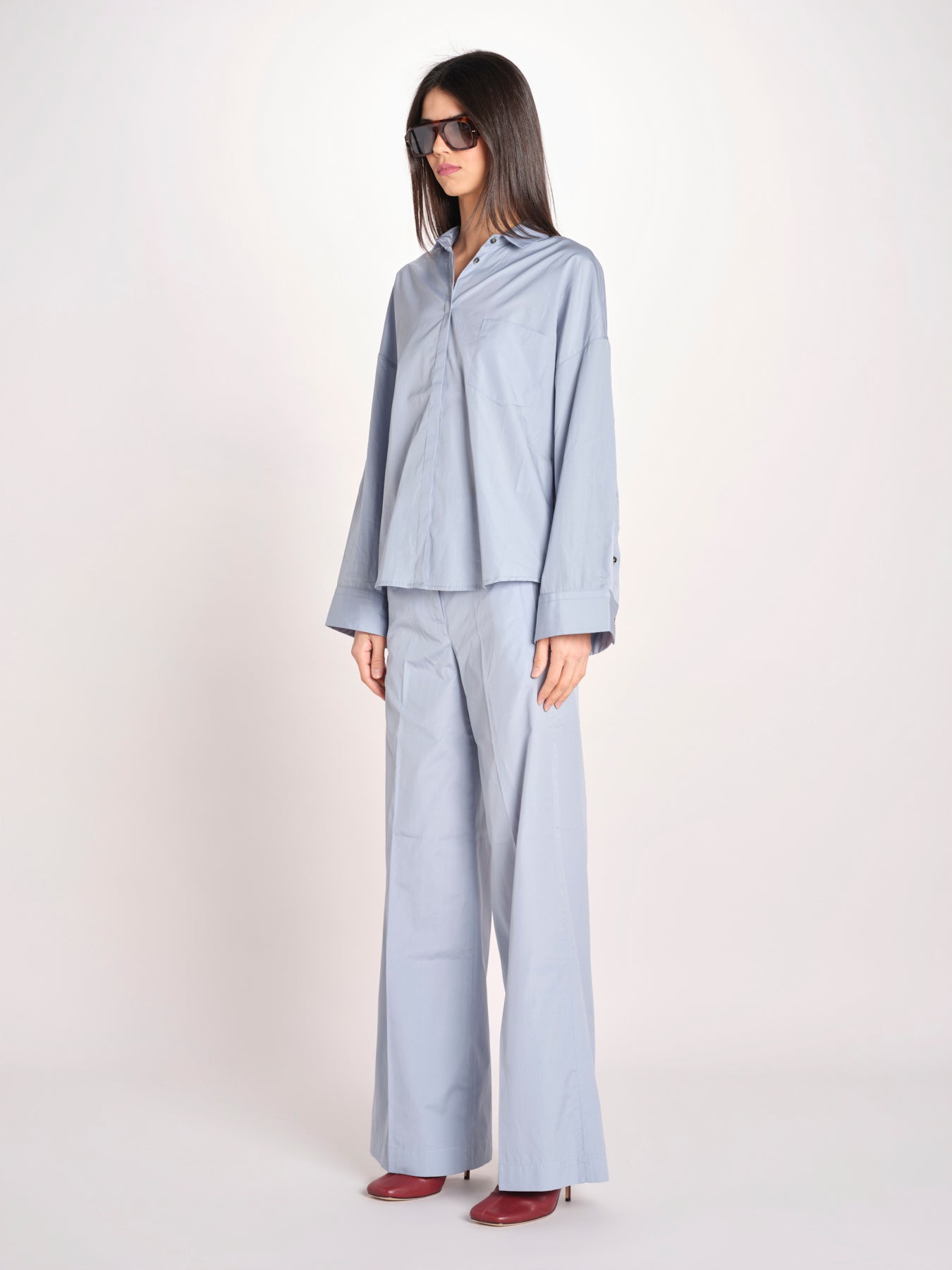 camicia maschile in popeline AMANDA AMD20 CELESTE nine in the morning 