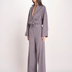 pantalone dritto con elastico in popeline ASTRID STRO07 IRON nine in the morning 