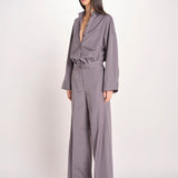 pantalone dritto con elastico in popeline ASTRID STRO07 IRON nine in the morning 