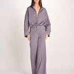 pantalone dritto con elastico in popeline ASTRID STRO07 IRON nine in the morning 
