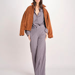pantalone dritto con elastico in popeline ASTRID STRO07 IRON nine in the morning 
