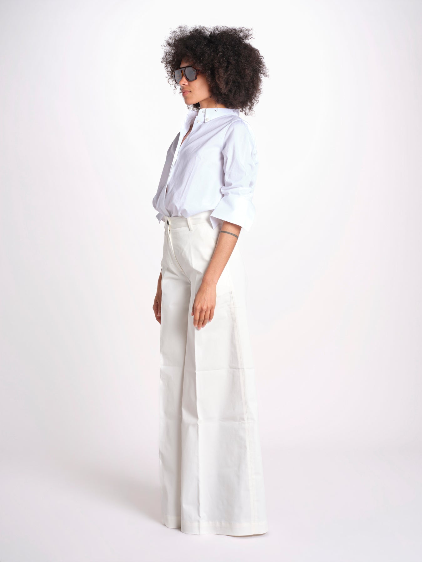 pantalone over in cotone pesante ORIANNA ORNO9 MILK nine in the morning 