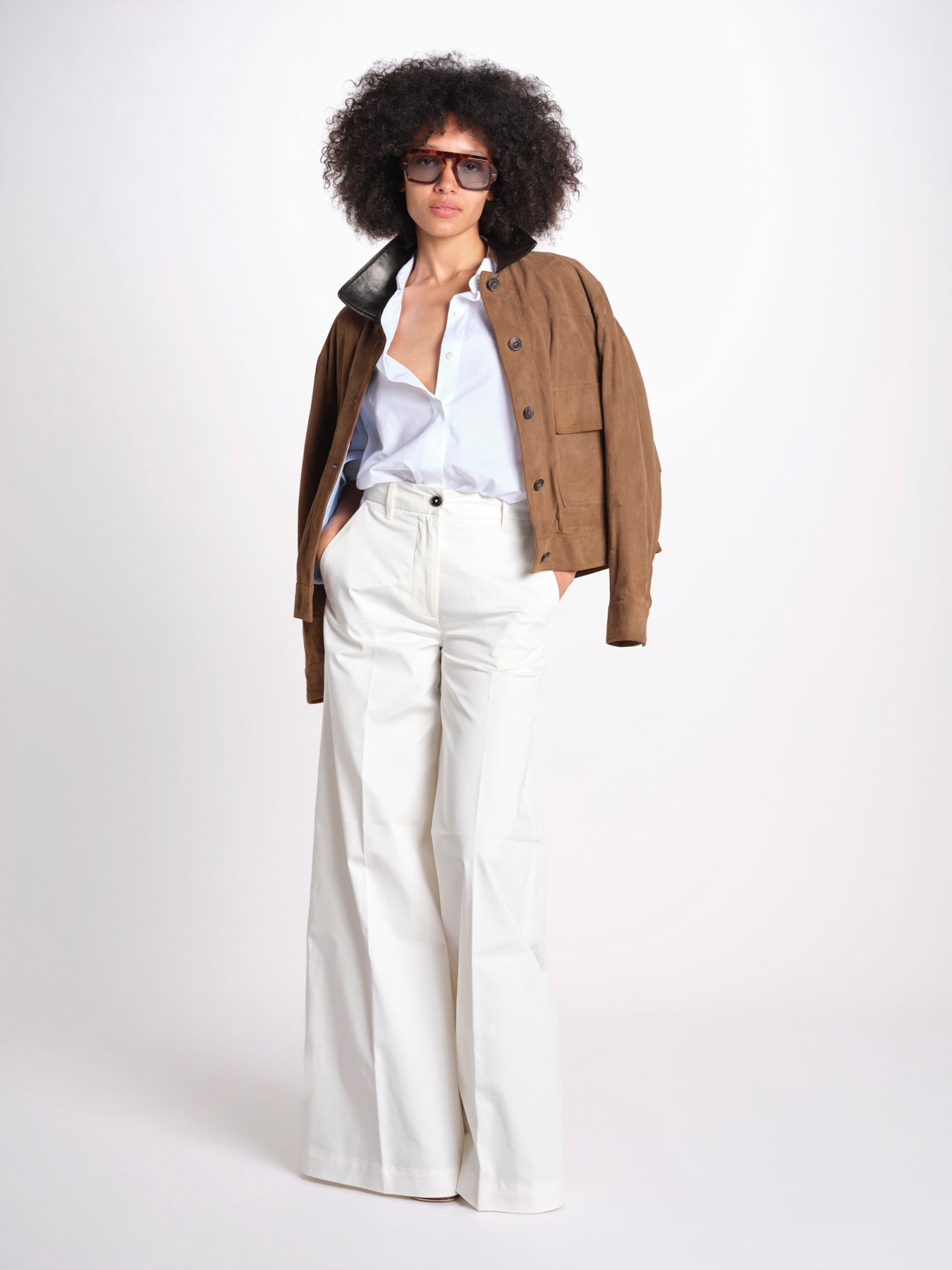 pantalone over in cotone pesante ORIANNA ORNO9 MILK nine in the morning 