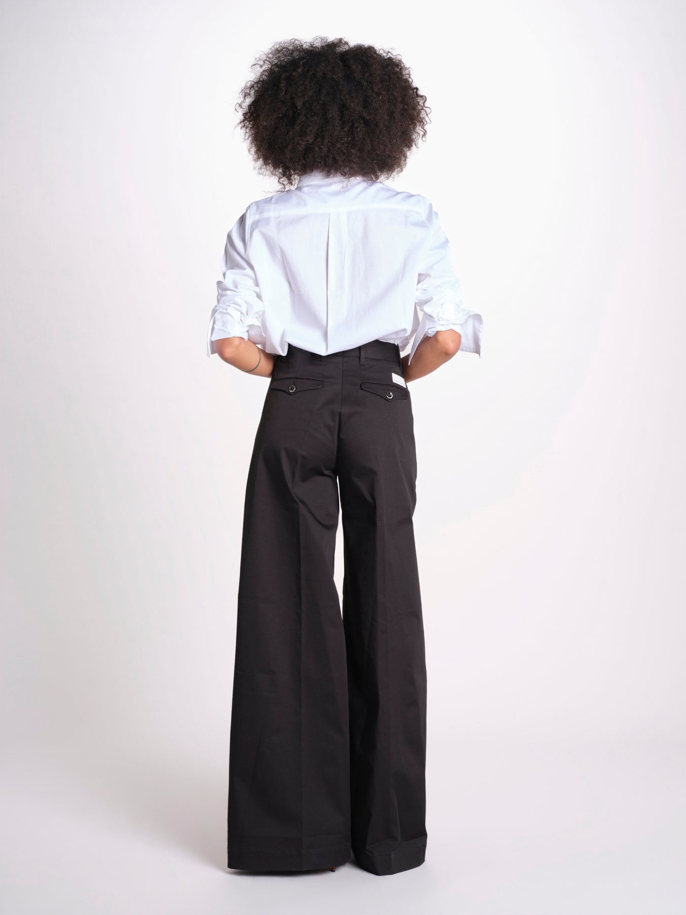 pantalone over in cotone pesante ORIANNA ORNO9 NERO nine in the morning 