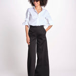 pantalone over in cotone pesante ORIANNA ORNO9 NERO nine in the morning 