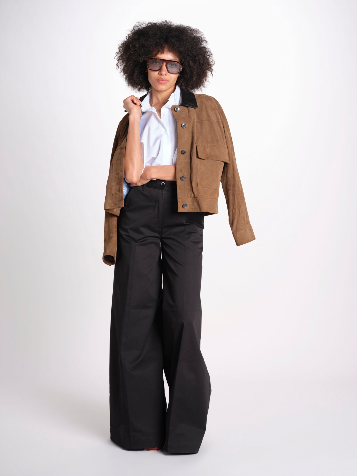 pantalone over in cotone pesante ORIANNA ORNO9 NERO nine in the morning 