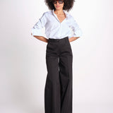 pantalone over in cotone pesante ORIANNA ORNO9 NERO nine in the morning 
