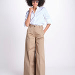 pantalone over in cotone pesante ORIANNA ORNO9 TORTORA nine in the morning 