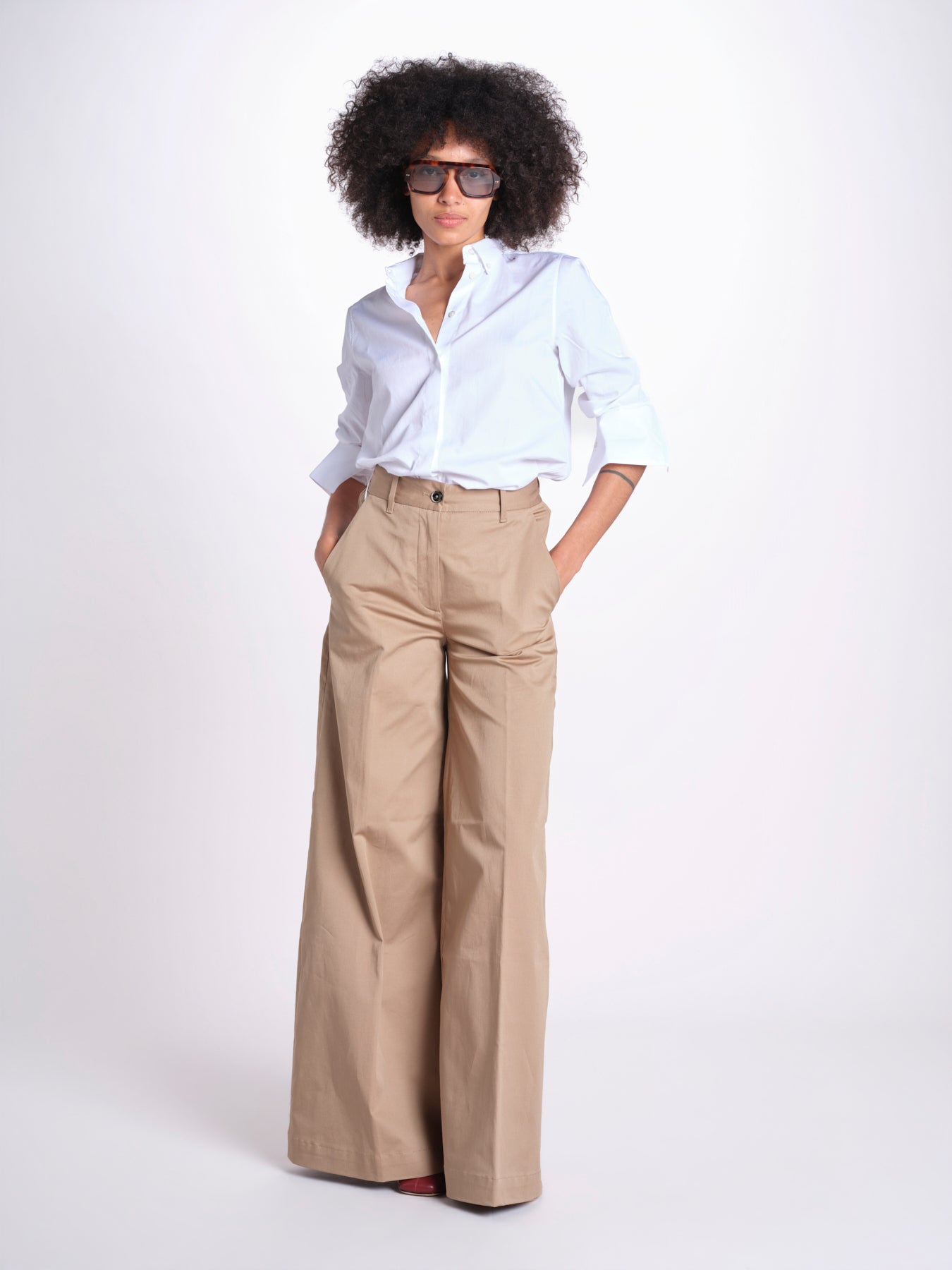 pantalone over in cotone pesante ORIANNA ORNO9 TORTORA nine in the morning 