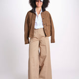 pantalone over in cotone pesante ORIANNA ORNO9 TORTORA nine in the morning 