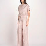 pantalone in lino con pinces PETRA PE98 ANTICO nine in the morning 