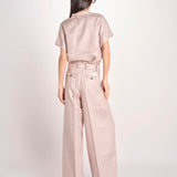 pantalone in lino con pinces PETRA PE98 ANTICO nine in the morning 