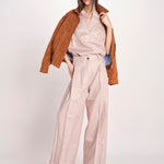pantalone in lino con pinces PETRA PE98 ANTICO nine in the morning 