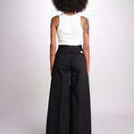pantalone in lino con pinces PETRA PE98 BLACK nine in the morning 