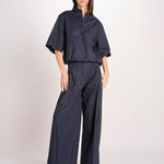 pantalone in cotone con pines PETRA PE99 NAVY nine in the morning 