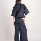 pantalone in cotone con pines PETRA PE99 NAVY nine in the morning 