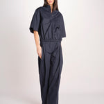 pantalone in cotone con pines PETRA PE99 NAVY nine in the morning 